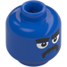 LEGO Blue Head with Grumpy Face (Recessed Solid Stud) (3274)