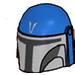 LEGO Blau Helm mit Sides Löcher mit Mandalorian Dekoration (3807 / 106133)