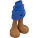 LEGO Blue Hip with Rolled Up Shorts with Bare Feet with Thin Hinge