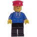 LEGO Blå Jakke med Tie og Rød Kasket Town Minifigur