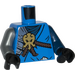 LEGO Blue Jay Torso with armor plate décoration, dark blue scarf and golden insigna, silver and dark blue arm (973 / 76382)