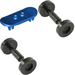 LEGO Blue Minifig Skateboard with Black Wheels