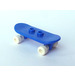 LEGO Blue Minifig Skateboard with Two White Wheels