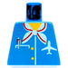 LEGO Blau Minifigur Torso ohne Arme mit Flugzeug Outfit (973)