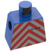 LEGO Blauw Minifiguur Torso zonder armen met Rood en Wit Chevron en Zwart Trainlogo Patroon (973)