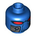 LEGO Blue Minifigure Head with Alien Face, Red Eyes and Breathing Apparatus (Recessed Solid Stud) (3626 / 91016)