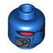 LEGO Blue Minifigure Head with Alien Face, Red Eyes and Breathing Apparatus (Safety Stud) (3626 / 91016)
