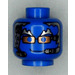 LEGO Blue Minifigure Head with Silver Hair and Copper Glasses and Headset (Safety Stud) (3626)