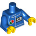 LEGO Blauw Minifigure Torso Windbreaker met Octan logo en &#039;Oil&#039; (Non-Italic Letters) zonder omgekeerde logokleuren (76382 / 88585)