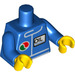 LEGO Blau Minifigur Torso Windbreaker mit Octan Logo und &#039;Oil&#039; (Non-Italic Letters) ohne umgekehrte Logofarben (76382 / 88585)