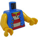 LEGO Blauw Minifiguur Torso met Unbuttoned Vest over Rood en Wit Striped Shirt (76382 / 88585)