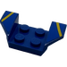LEGO Bleu Garde-boue assiette 2 x 2 avec Flared Roue Arches avec Jaune Diagonal Rayures Autocollant (41854)