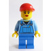 LEGO Blå Overall med Tools och Röd Keps Minifigur