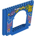 LEGO Blue Panel 4 x 16 x 10 with Gate Hole with Teddy bears, stars and purple clouds (15626 / 50142)