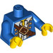 LEGO Blue Pirate Torso Open Coat with Brown Bandolier with Large Buckle (973 / 76382)