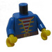 LEGO Blauw Pirates Torso met Vest met Brown Riem en Rood en Wit Striped Shirt met Blauw Armen en Geel Handen (973)