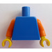 LEGO Blue Plain Minifig Torso with Orange Arms and Yellow Hands (973 / 76382)