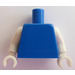 LEGO Blue Plain Minifig Torso with White Arms and White Hands (76382 / 88585)