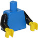 LEGO Blau Schmucklos Torso mit Schwarz Arme und Gelb Hände (973 / 76382)