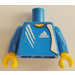 LEGO Blau Schmucklos Torso mit Blau Arme und Gelb Hände mit Adidas Logo Blau No. 6 Aufkleber (973)
