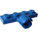 LEGO Blue Plate 1 x 4 with Ball Joint Socket (Long with 4 Slots)