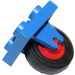 LEGO Blue Plate 2 x 2 with Wheel Holder and Red Wheel with Black Smooth Tire