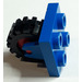 LEGO Bleu assiette 2 x 2 avec Roue Titulaire avec rouge Roue et Noir Pneu Offset Bande de roulement