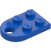 LEGO Blue Plate 2 x 3 with Rounded End and Pin Hole (3176)