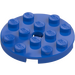 LEGO Blue Plate 4 x 4 Round with Hole and Snapstud (60474)