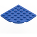 LEGO Blue Plate 6 x 6 Round Corner (6003)