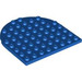 LEGO Blue Plate 8 x 8 Round Half Circle (41948)