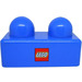 LEGO Blauw Primo Steen 1 x 2 met LEGO logo (31001)