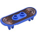 LEGO Blauw Skateboard met Vier Wiel Clips met Zilver Neus &amp; Staart Sticker (42511)