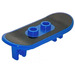 LEGO Blue Skateboard with Two Wheel Clips with Black Oval Sticker (45917)