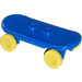 LEGO Sininen Skateboard with Yellow Wheels