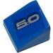 LEGO Bleu Pente 1 x 1 (31°) avec Argent &#039;5.0&#039; (Model Droite Côté) Autocollant (35338)