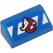LEGO Blau Steigung 1 x 2 (31°) mit Ghostbusters Logo Aufkleber (85984)