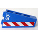 LEGO Bleu Pente 1 x 2 x 3 (75°) Inversé avec &#039;50T&#039; et rouge et blanc Rayures - Droite Côté Autocollant (2449)