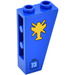 LEGO Blauw Helling 1 x 2 x 3 (75°) Omgekeerd met Geel Helicopter, &#039;NABII&#039; &amp; &#039;73&#039; Sticker (2449)