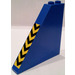 LEGO Blue Slope 1 x 6 x 5 (55°) with Yellow and Black Danger Stripes Sticker without Bottom Stud Holders (30249)