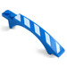 LEGO Blue Slope 1 x 8 x 1.6 Curved with Arch with Arch and Blue and White Danger Stripes Left Sticker (50967)