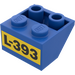 LEGO Blau Schrägstein 2 x 2 (45°) Invers mit &quot;L-393&quot; Aufkleber mit flachem Abstandshalter darunter (3660)