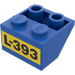LEGO Blauw Helling 2 x 2 (45°) Omgekeerd met &quot;L-393&quot; Sticker met platte afstandsring eronder (3660)