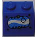 LEGO Blau Steigung 2 x 2 (45°) mit Schwarz Ring im Oval mit Blau und Weiß Swirls (Recht) Aufkleber (3039)