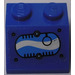 LEGO Azul Con pendiente 2 x 2 (45°) con Negro Anillo en Oval con Azul y Blanco Swirls (Derecha) Pegatina (3039)