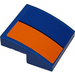 LEGO Blue Slope 2 x 2 Curved with Blue Stripe and Orange Stripe Left Sticker (15068)