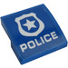 LEGO Blau Steigung 2 x 2 Gebogen mit &#039;Polizei&#039;, Weiß Sheriff-Star Aufkleber (15068)