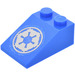 LEGO Bleu Pente 2 x 3 (25°) avec Imperial logo Autocollant avec surface rugueuse (3298)