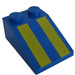 LEGO Blue Slope 2 x 3 (25°) with Yellow Stripes with Rough Surface (3298)