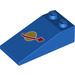 LEGO Bleu Pente 2 x 4 (18°) avec Classic Espacer logo (17982 / 47699)
